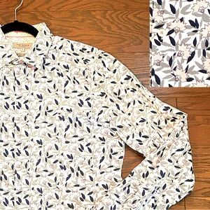 Ted Baker Men’s Long Sleeve Button Down Shirt Floral  Print Size Medium (Ted 3)